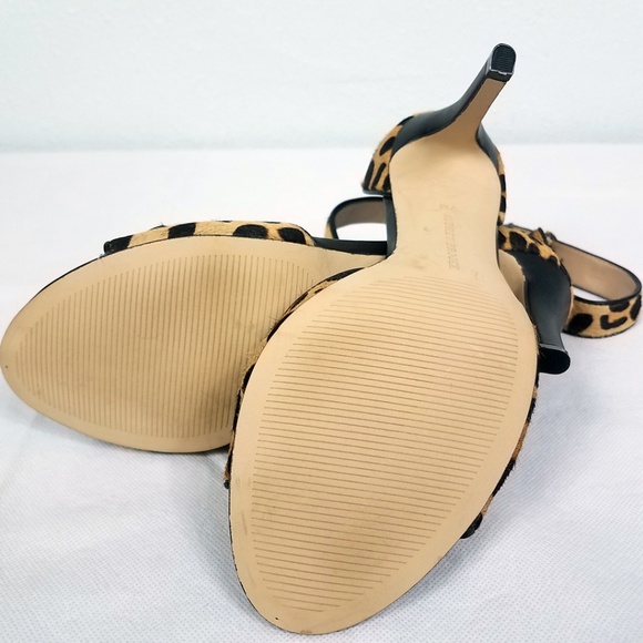 Audrey Brooke Leopard Ganauche Leather Heels Shoes - Picture 7 of 8